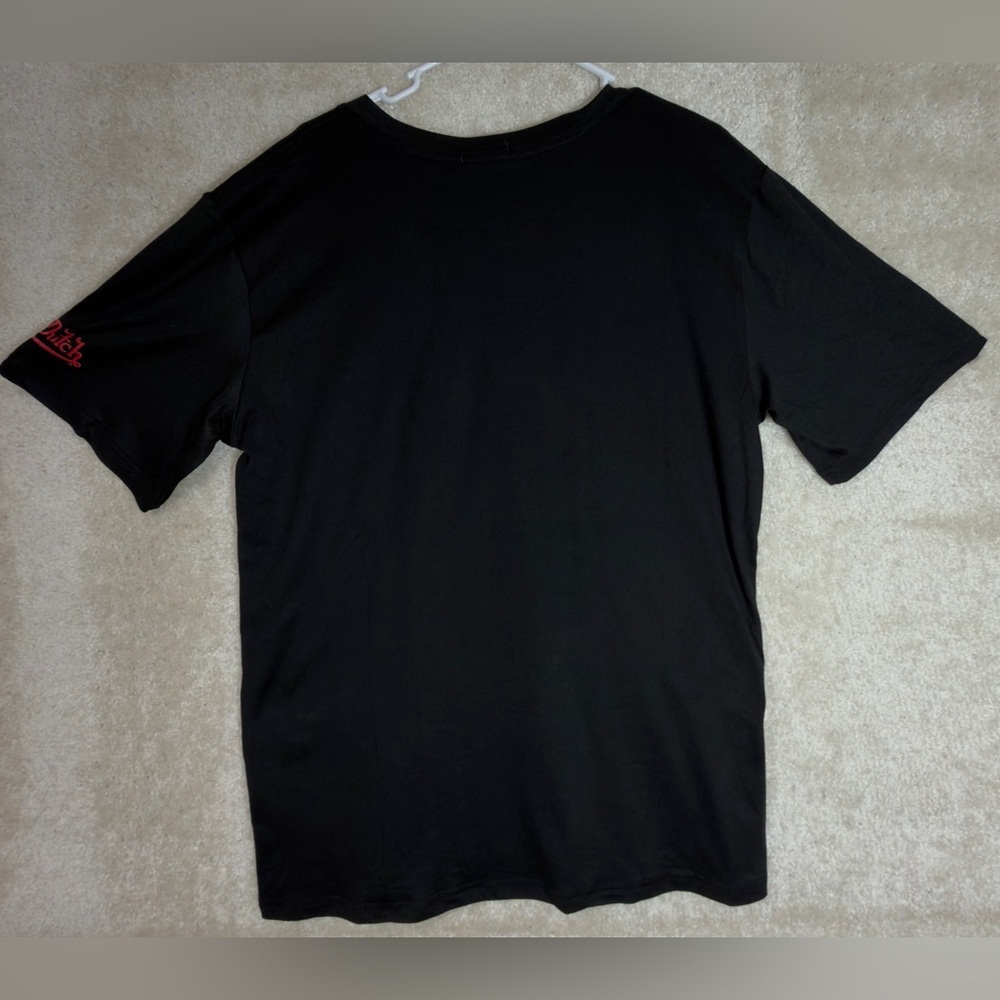 Von Dutch Black Tee with Winged Eyeball and Red-Yellow Flames - Picture 3 of 8